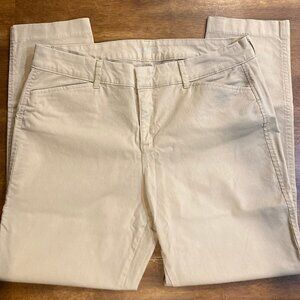 Old Navy Tan Mid-Rise Pixie Cropped Chino Pants for Women Size 12 EUC